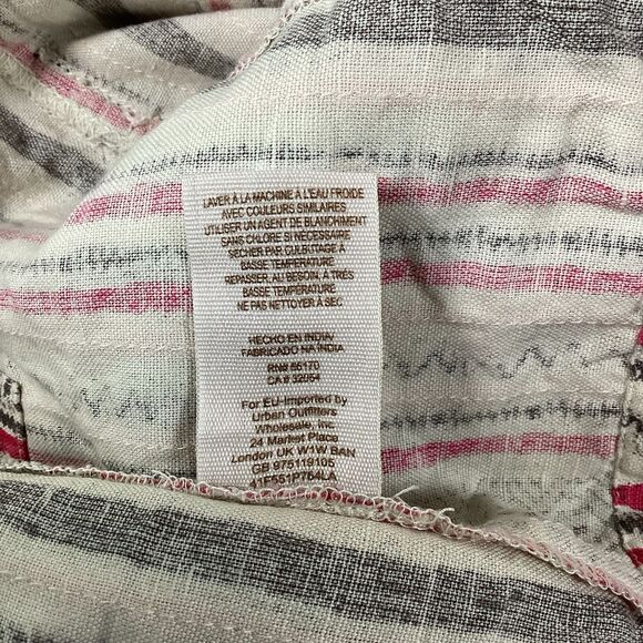 Free People Linen Studded Belt Boho Chic Low Rise Shorts Festival Size 8 Pockets - Picture 12 of 14